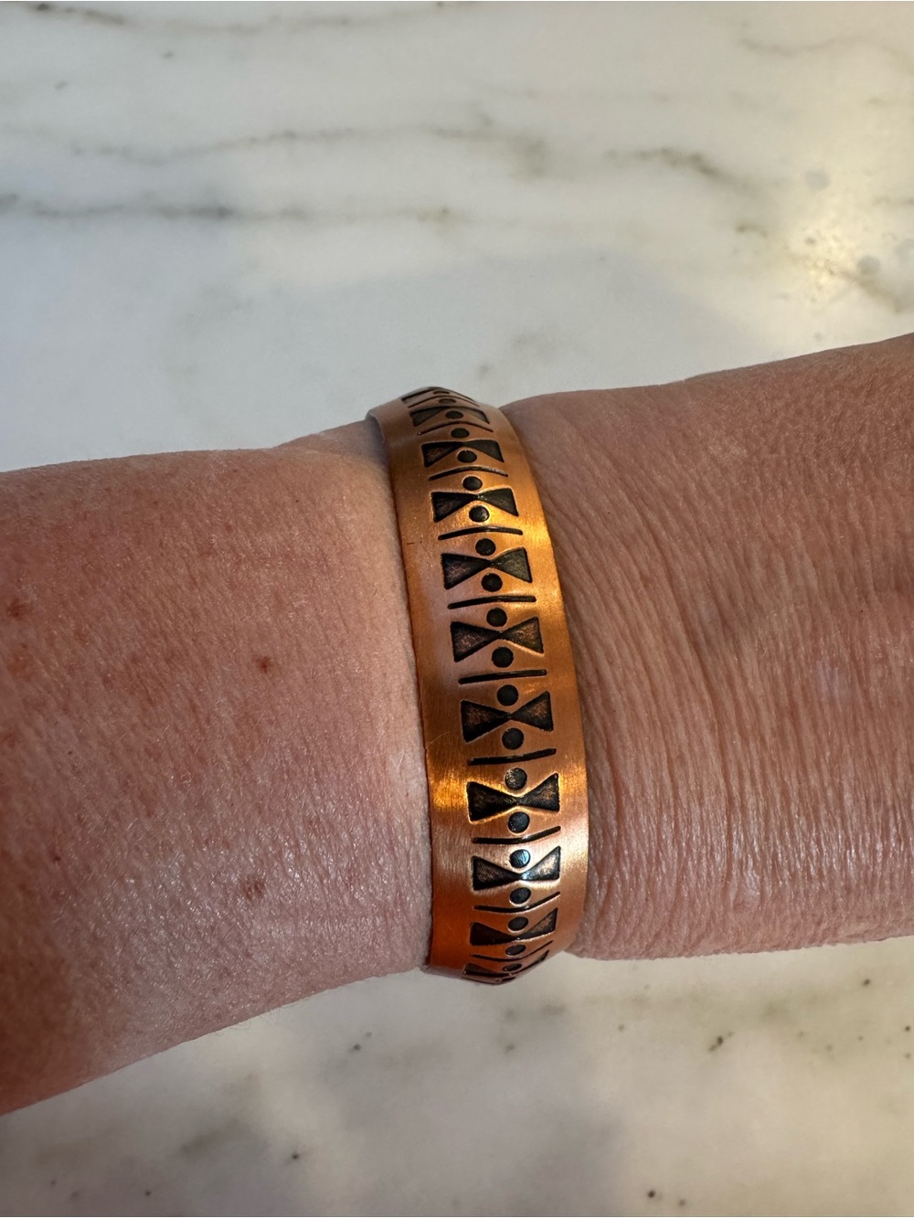 Genuine Copper Geometric Cuff Bracelet - Women Jewelry